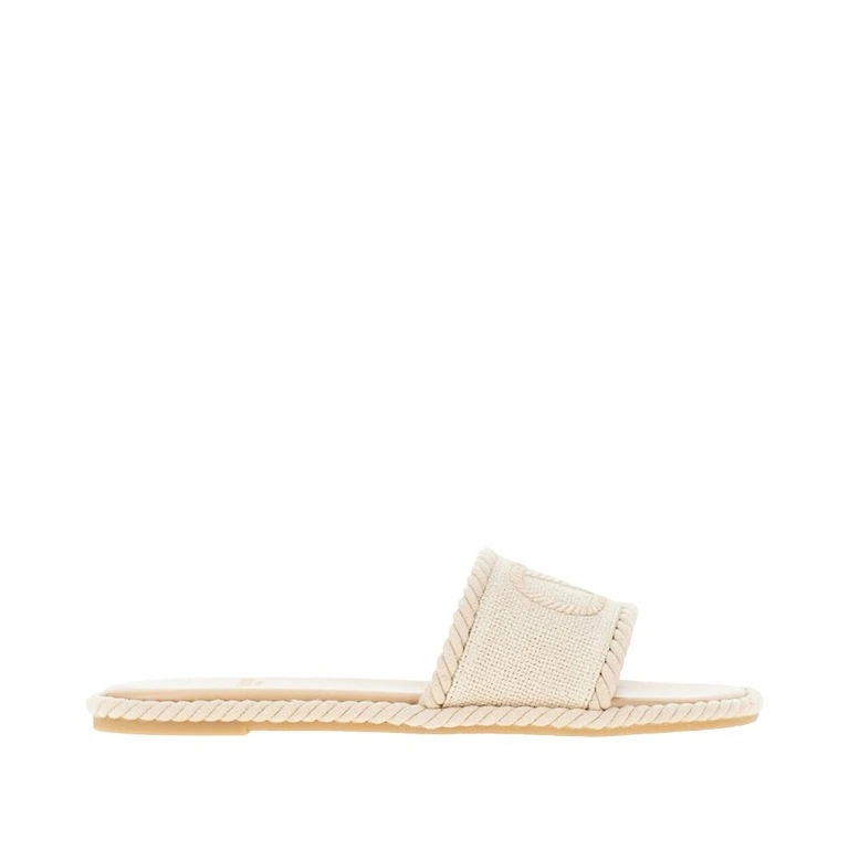 VALENTINO GARAVANI 'VLogo Torchon' canvas slides Woman 36