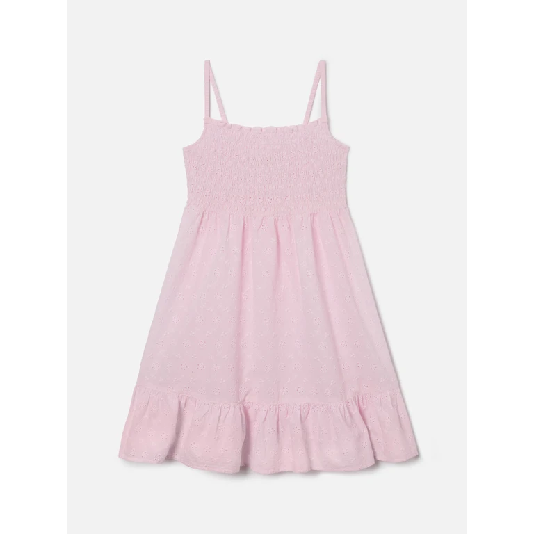 Mc2 Saint Barth Pink Miki Broderie Anglaise Cotton Sundress Dress