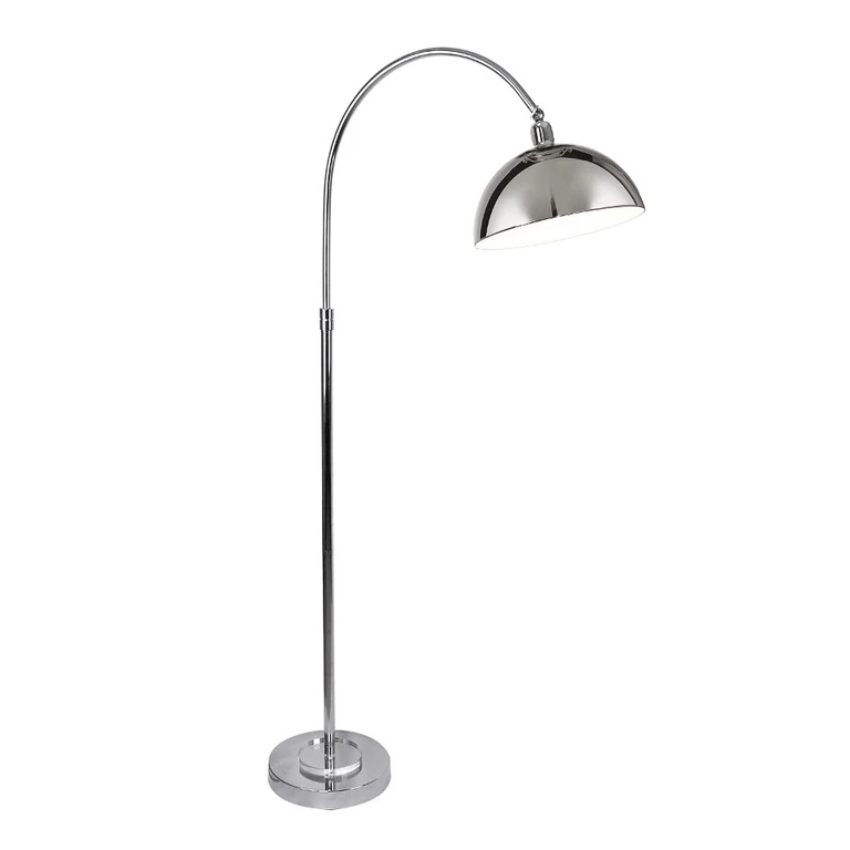 Emery Silver Metal Arched Floor Lamp