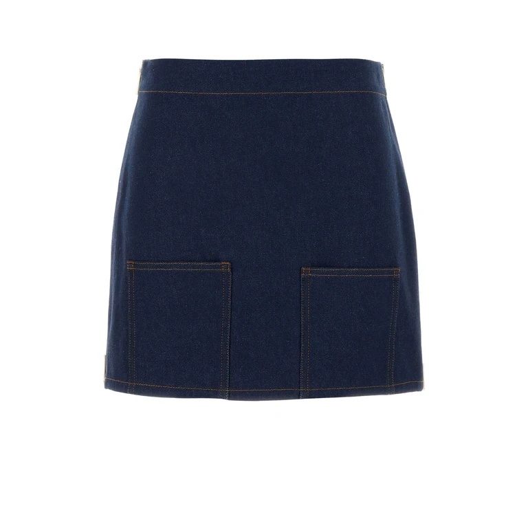 Fendi Denim Mini Skirt Navy Exterior: Cotton Gonne - Women