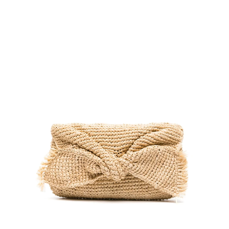 Anya Hindmarch Bow Raffia Clutch Bag