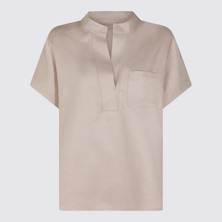Max Mara Beige Linen Top