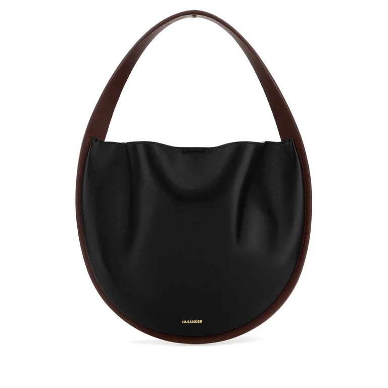 Jil Sander Black Leather Pivot Shoulder Bag