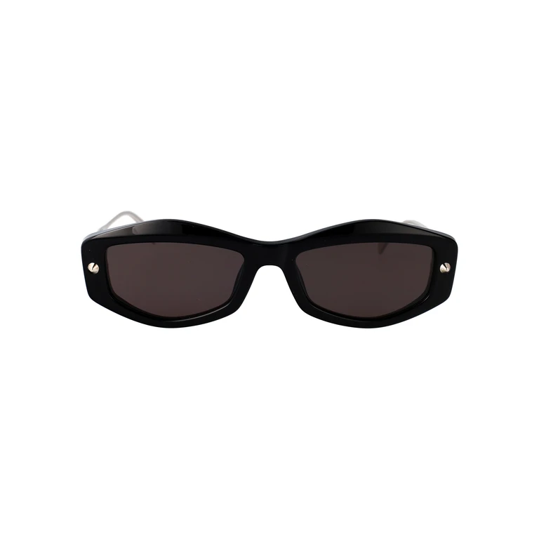Alexander McQueen Am0482s Black-silver-grey Metal Sunglasses - Women