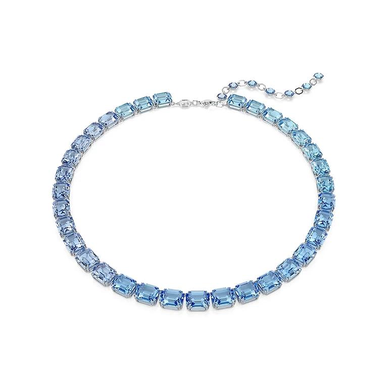 Swarovski Millenia Blue Octagon Crystal Collar Necklace, 15-18