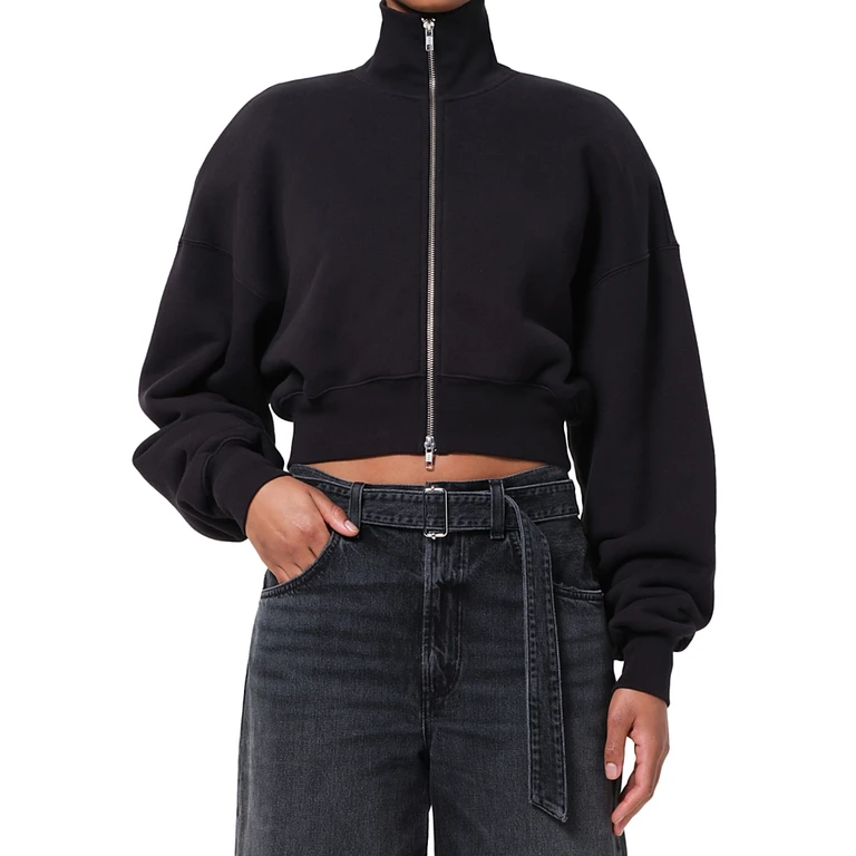 Agolde Darby Funnel Neck Zip Front Sweatshirt