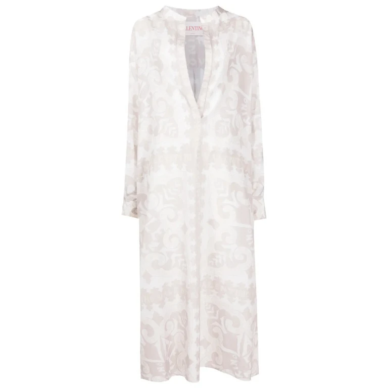 Valentino Garavani Geometric-Print Silk-Cotton Dress