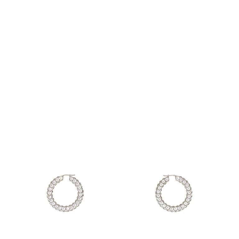 Amina Muaddi Embellished Metal Big Jaheel Earrings