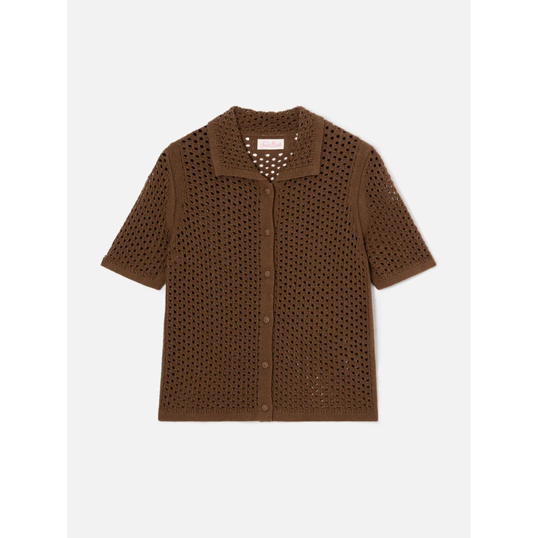 Mc2 Saint Barth Brown Elowen Cardigan Crochet - Women