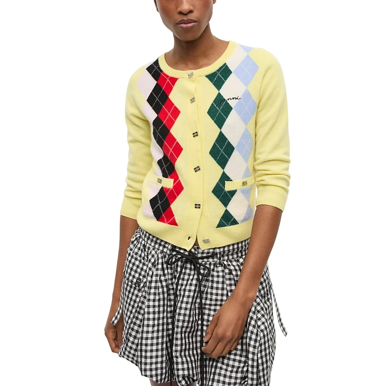Ganni Jacquard Cashmere Cardigan
