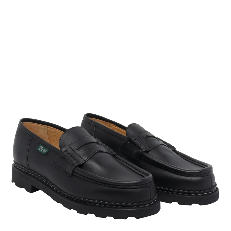 Paraboot Black Calf Leather/rubber Sole - Men