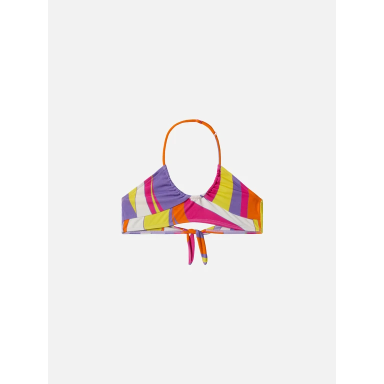 Mc2 Saint Barth Page Jr Crop Top With Shape Wave Print Orange Top_apparel