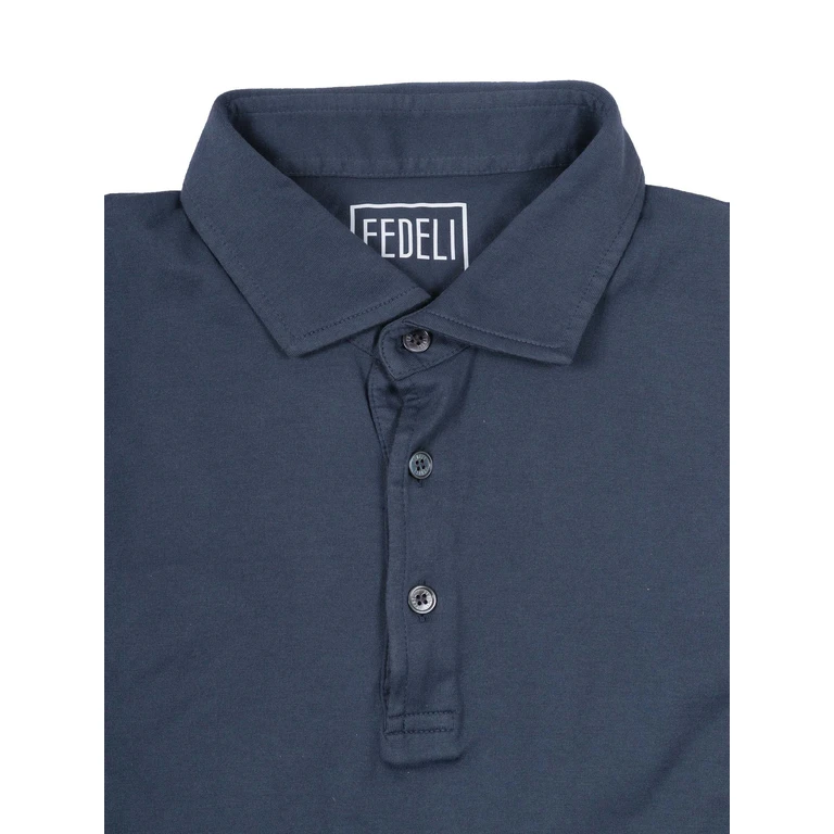 Fedeli Polo-Shirt S-S Knitted Man Grey Cotton Polo Shirt - Men