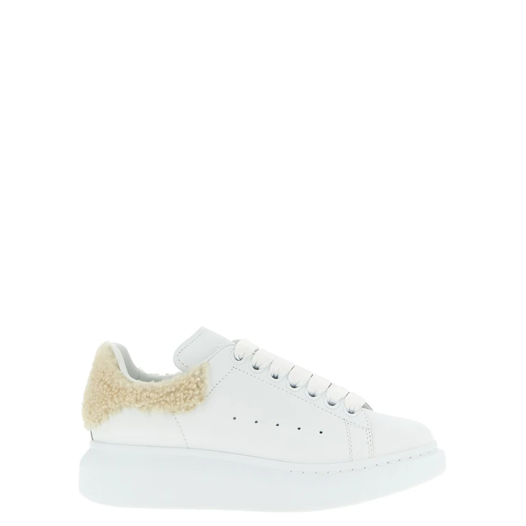 Beige Calfskin Chunky Sneakers - Women
