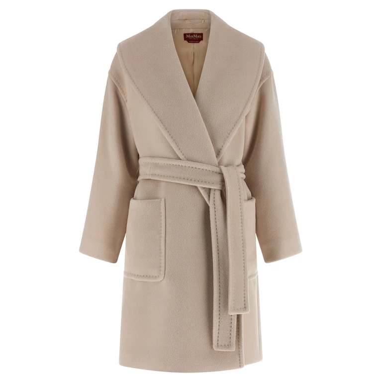 Beige Wool Coat Clothing - Women