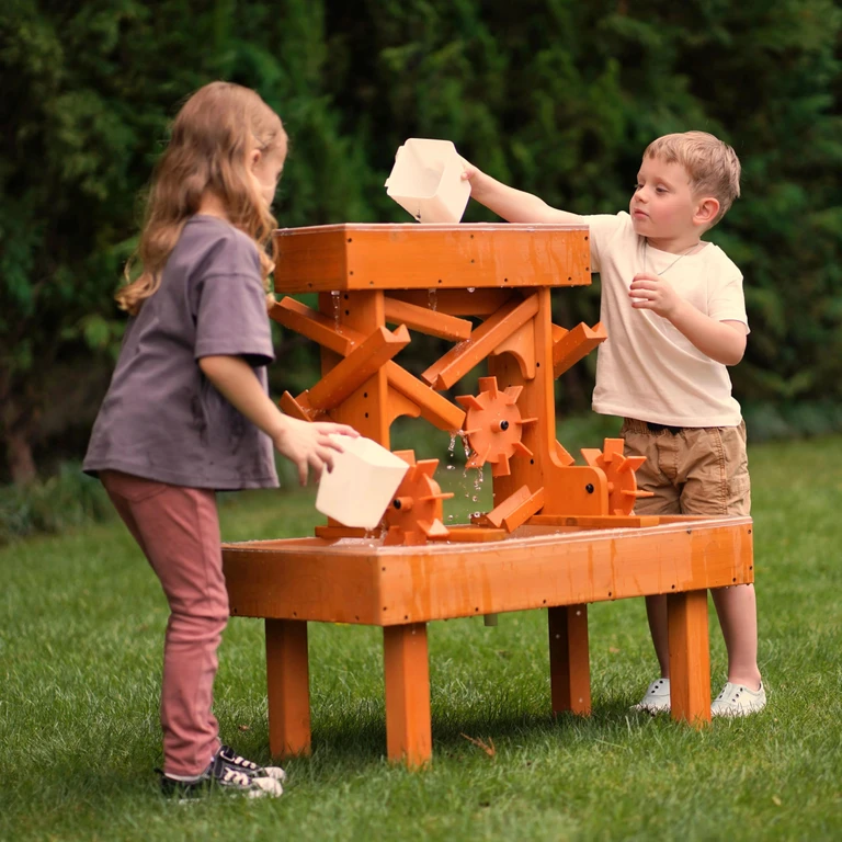 Outdoor Wooden Water Table for Toddlers Kids' Sensory Play Station