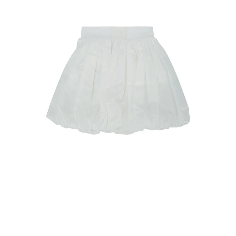 Fendi Kids Skirt Popeline Gesso 100co Fod:100co Ricamo:100pl Gonne