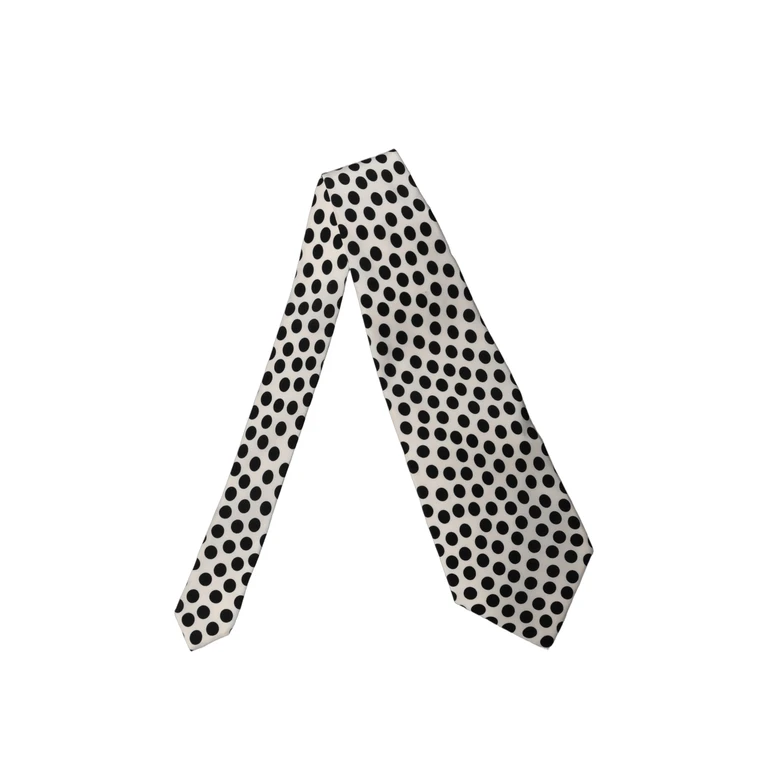 Dolce & Gabbana White Black Polka Dot Silk Adjustable Women Necktie Tie And - Women