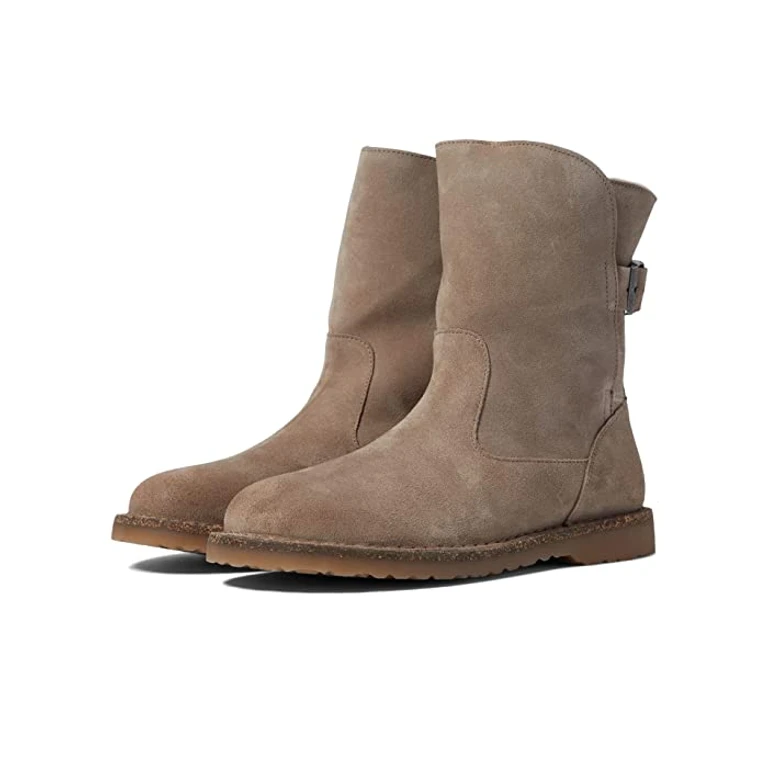 Unisex Uppsala Shearling Suede Leather Gray Taupe