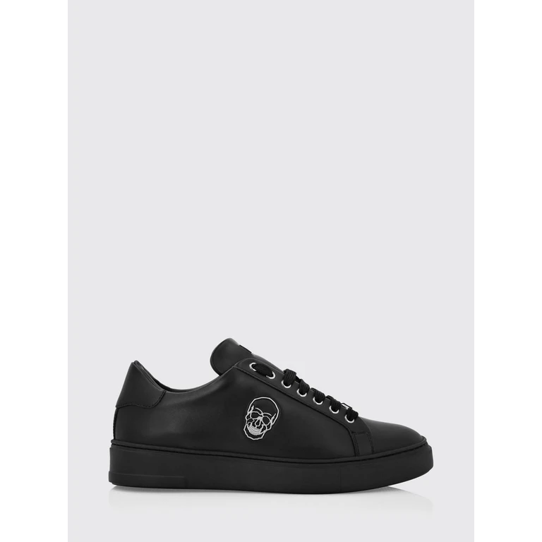 Skull Print Smooth Leather Low-Top Sneakers (LADSUSC0789PLE005N0202)