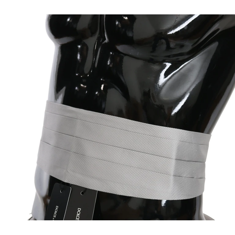 Dolce & Gabbana Gray Men Waist Belt Silk Cummerbund - Men