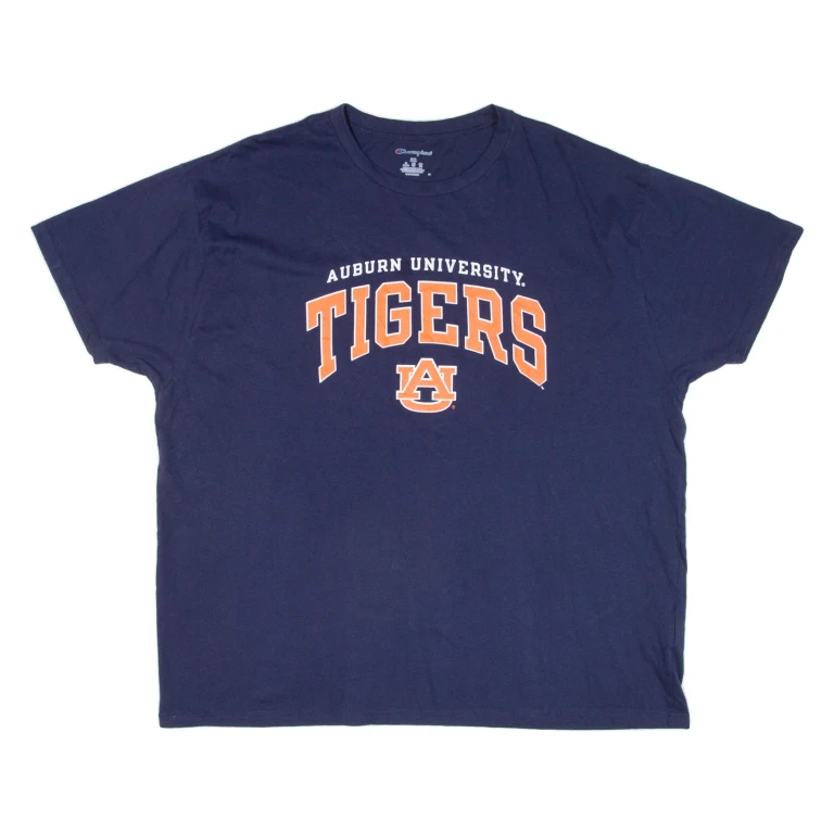 CHAMPION Auburn University Tigers Mens T-Shirt Blue USA 2XL