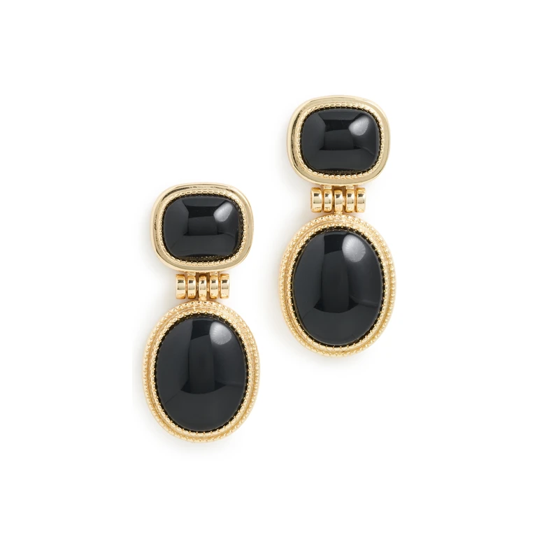 Luv Aj The Midnight Mesa Drop Stud Earrings Gold One Size