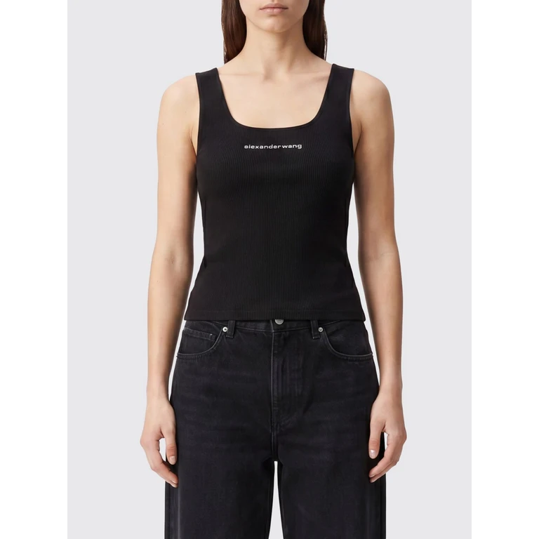 Slim Fit Stretch Technical Fabric Top with Square Neckline (1KC3261023001)