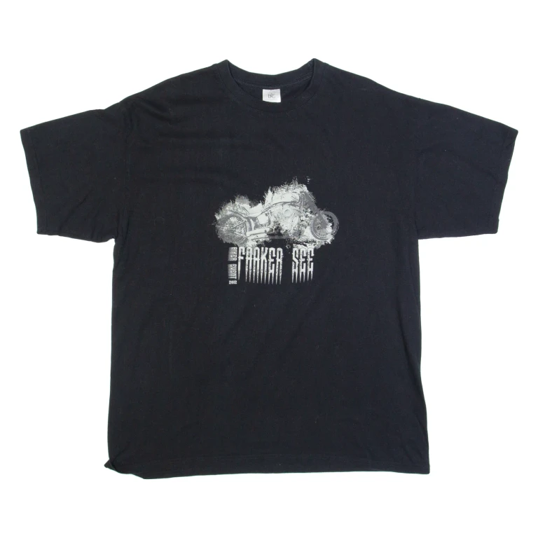 B&C Mens Biker T-Shirt Black XL
