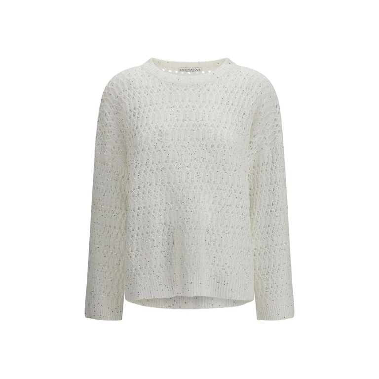 Brunello Cucinelli White Silk Sweatshirt Clothing - Women