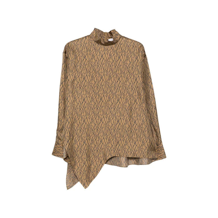 Graphic-print Asymmetric Blouse