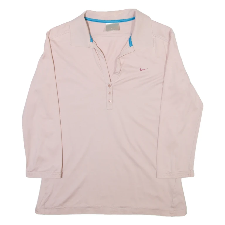 NIKE Golf Womens Polo Shirt Pink Long Sleeve M