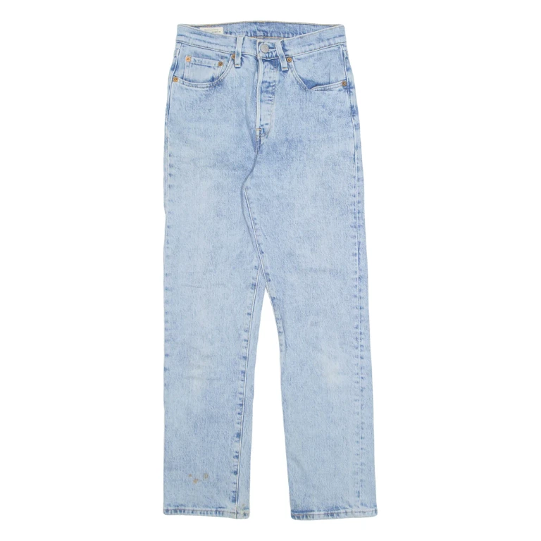 LEVI'S 501 BIG E Jeans Womens Blue Regular Straight Acid Wash W24 L28