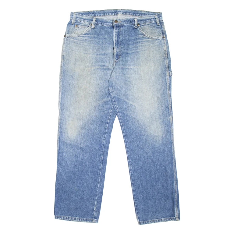 DICKIES Carpenter Workwear Mens Jeans Blue Relaxed Tapered Stone Wash W37 L32