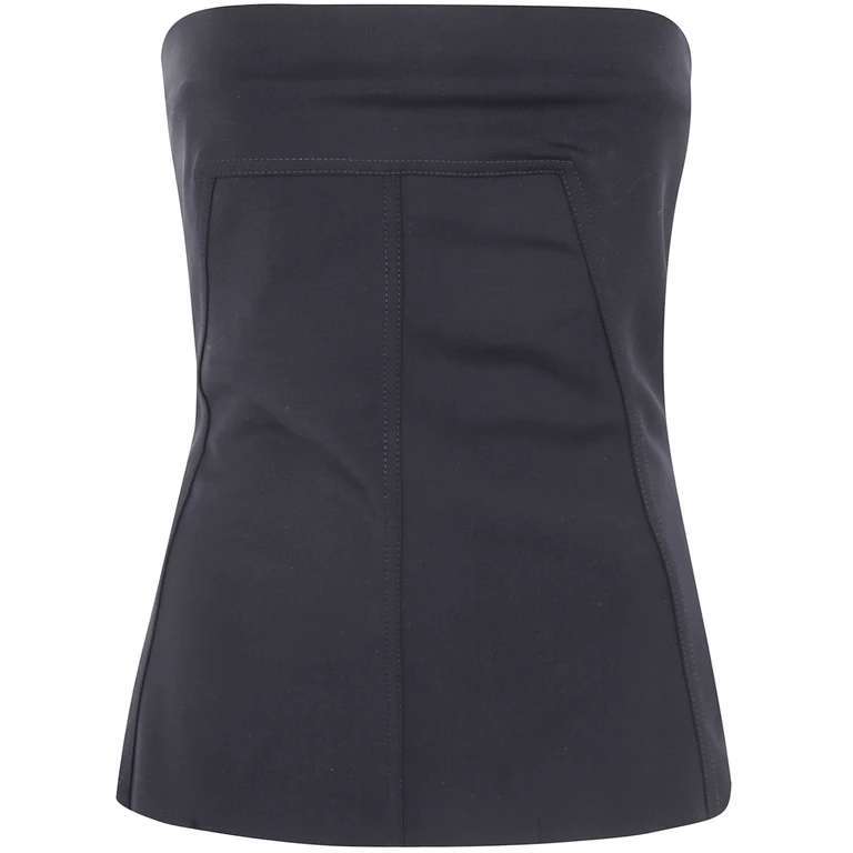 Top Wool Black "Bustier"