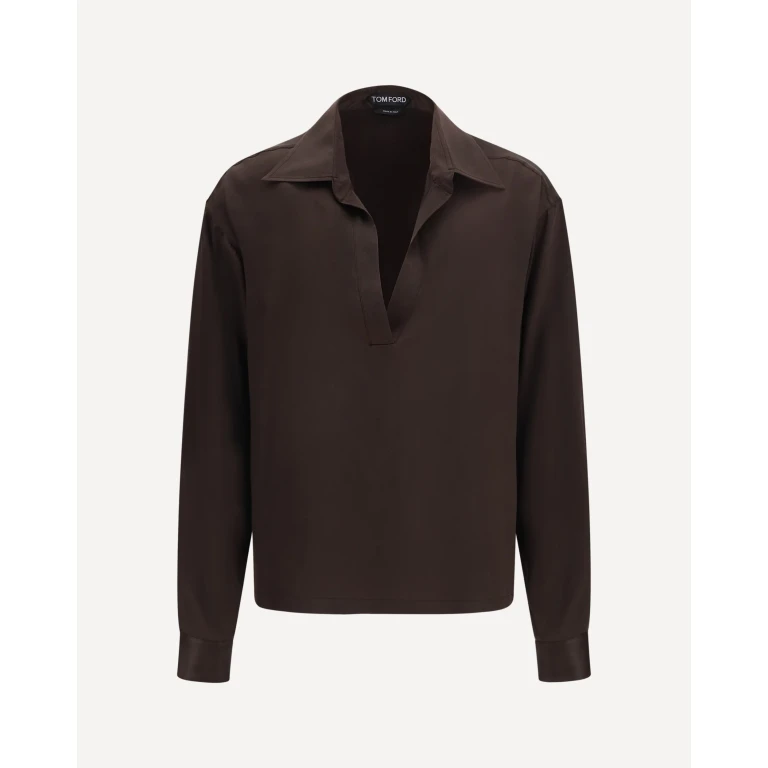 Deep V-neck silk Shirt Female 42