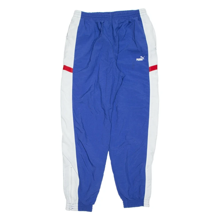 PUMA Mens Track Pants Blue Tapered L W32 L31