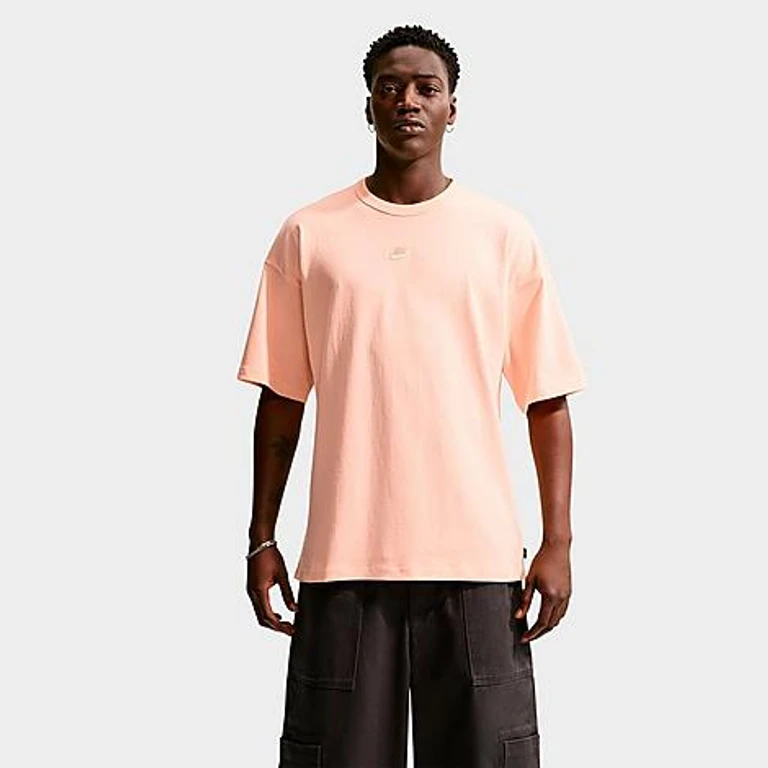 Nike Men's Sportswear Premium Essentials Futura Oversized T-Shirt in Ice Peach Size: XS