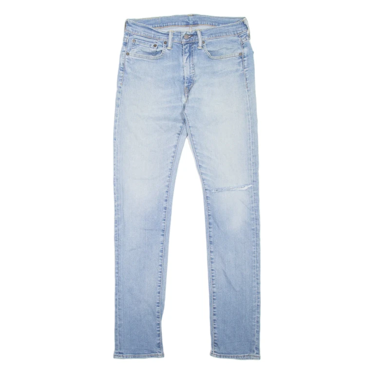 LEVI'S 519 Jeans Distressed Mens Blue Slim Skinny Stone Wash W31 L34