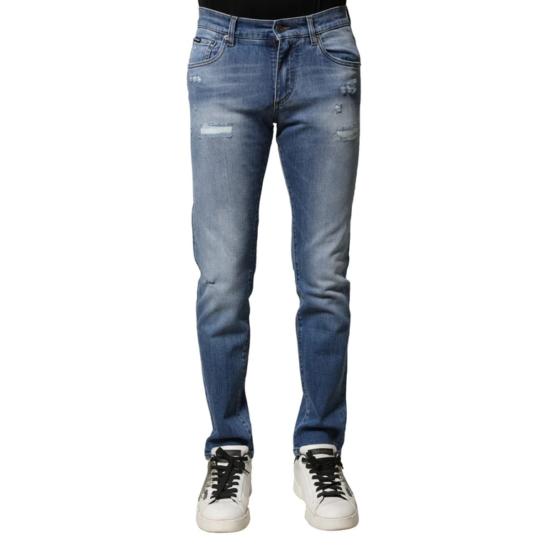 Dolce & Gabbana Blue Washed Cotton Skinny Men Denim Jeans Elastane Clothing - Men
