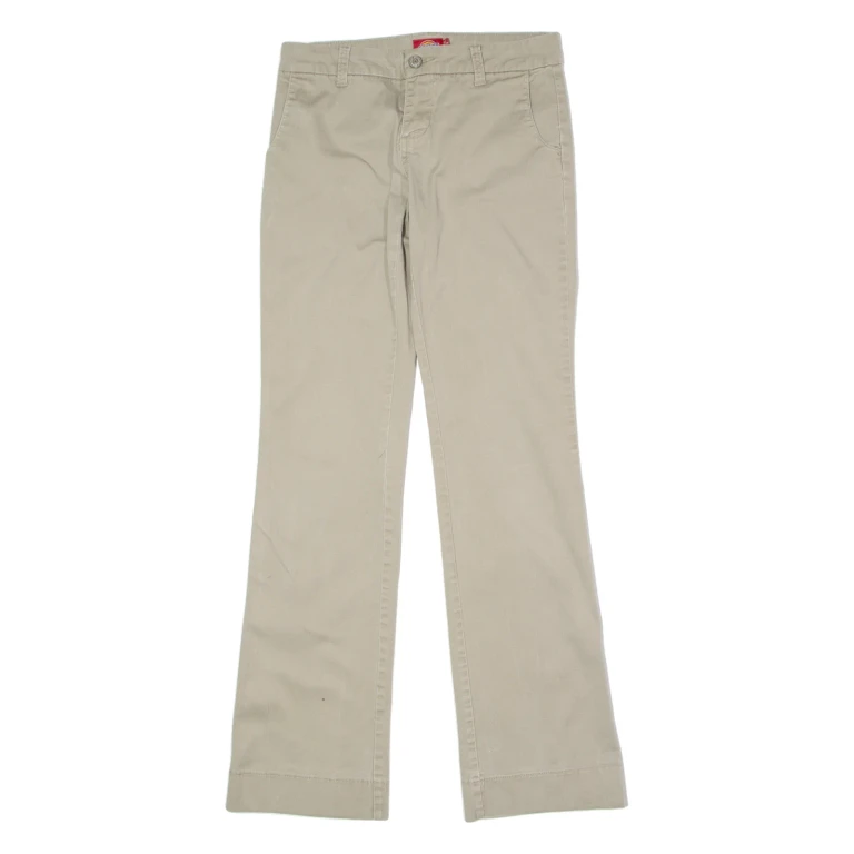 DICKIES Chino Womens Trousers Beige Regular Wide-Leg W28 L32