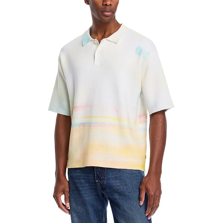 Krost Oversized Horizon Knit Polo Shirt