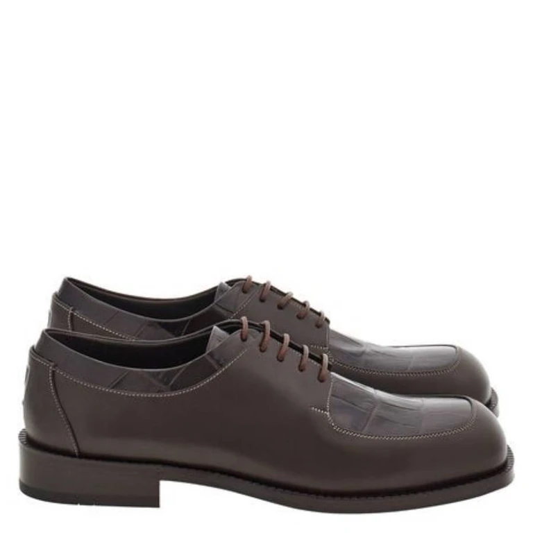 Ferragamo Dinamic Leather Lace-Up Derby Shoes