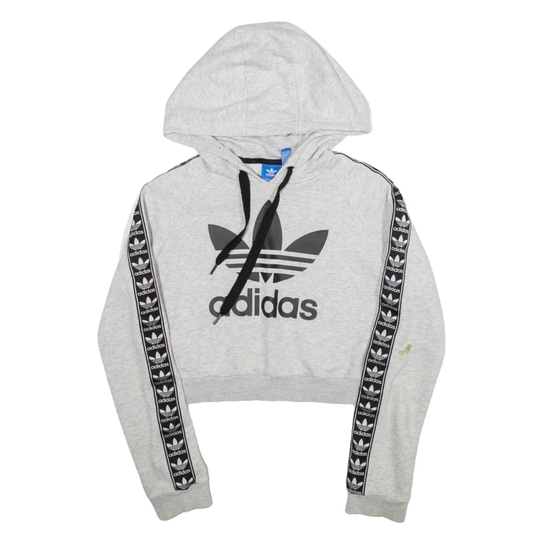 ADIDAS Cropped Womens Grey Hoodie S