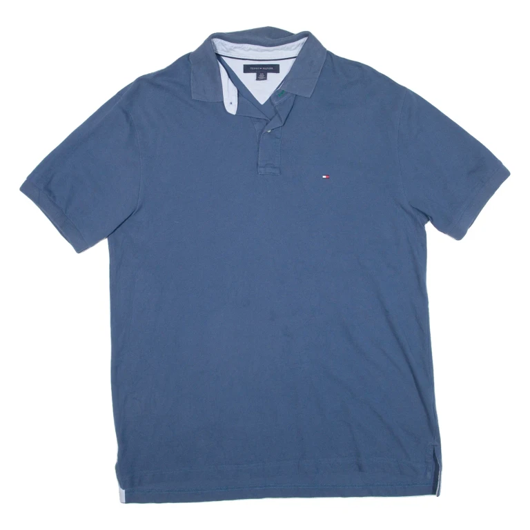 TOMMY HILFIGER Mens Polo Shirt Blue L