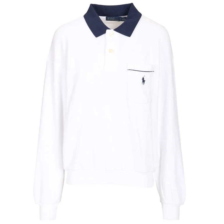 Polo Ralph Lauren Long-Sleeved Polo Shirt White Cotton Polyester - Women