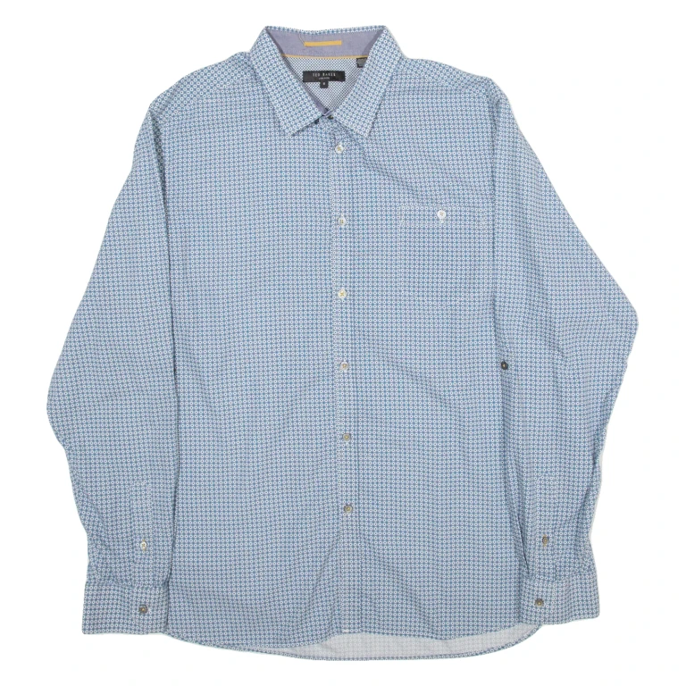 TED BAKER Mens Shirt Blue Long Sleeve XL