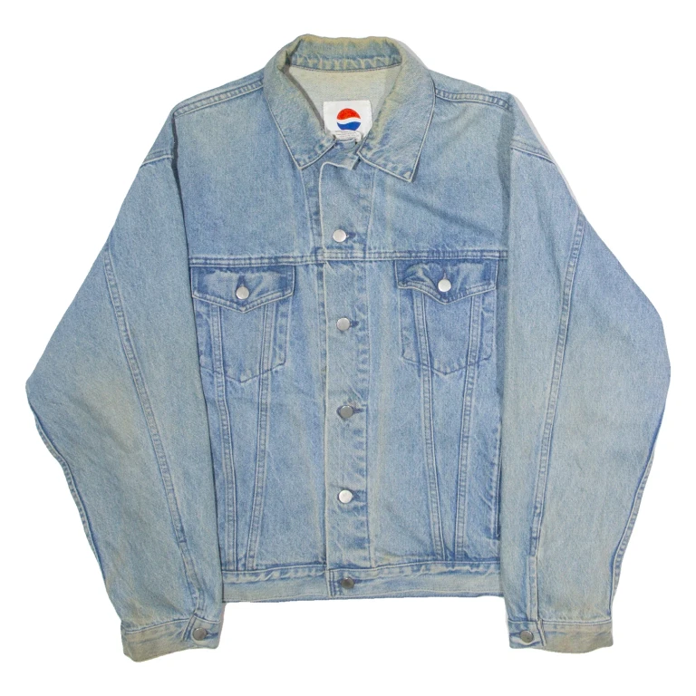 PEPSI Mens Denim Jacket Blue 90s L