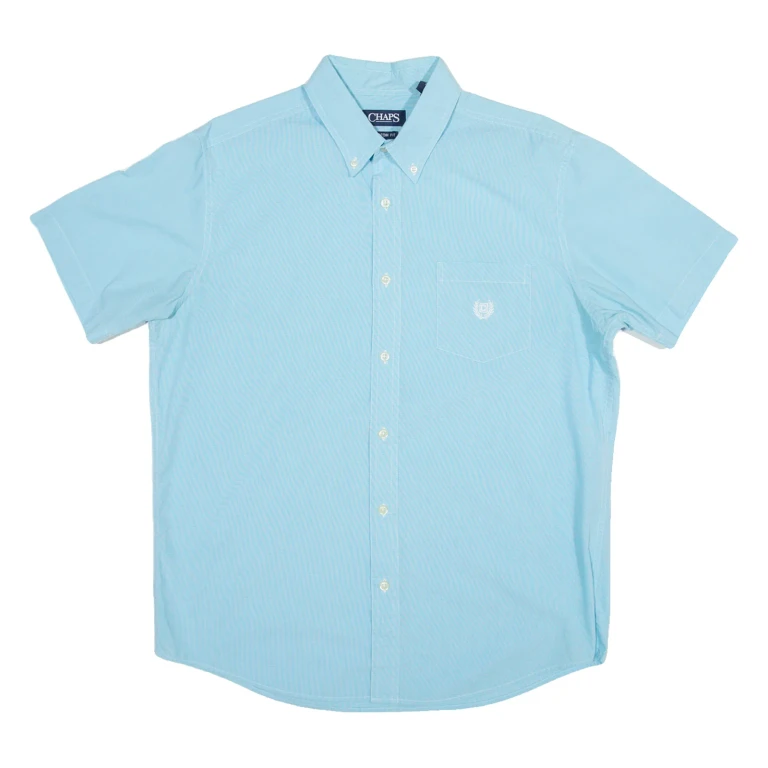 CHAPS Custom Fit Mens Plain Shirt Blue L