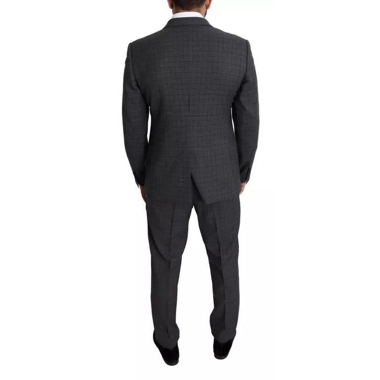 Dolce & Gabbana Gray Wool Men Formal 2 Piece Martini Suit Virgin Elastane - Men